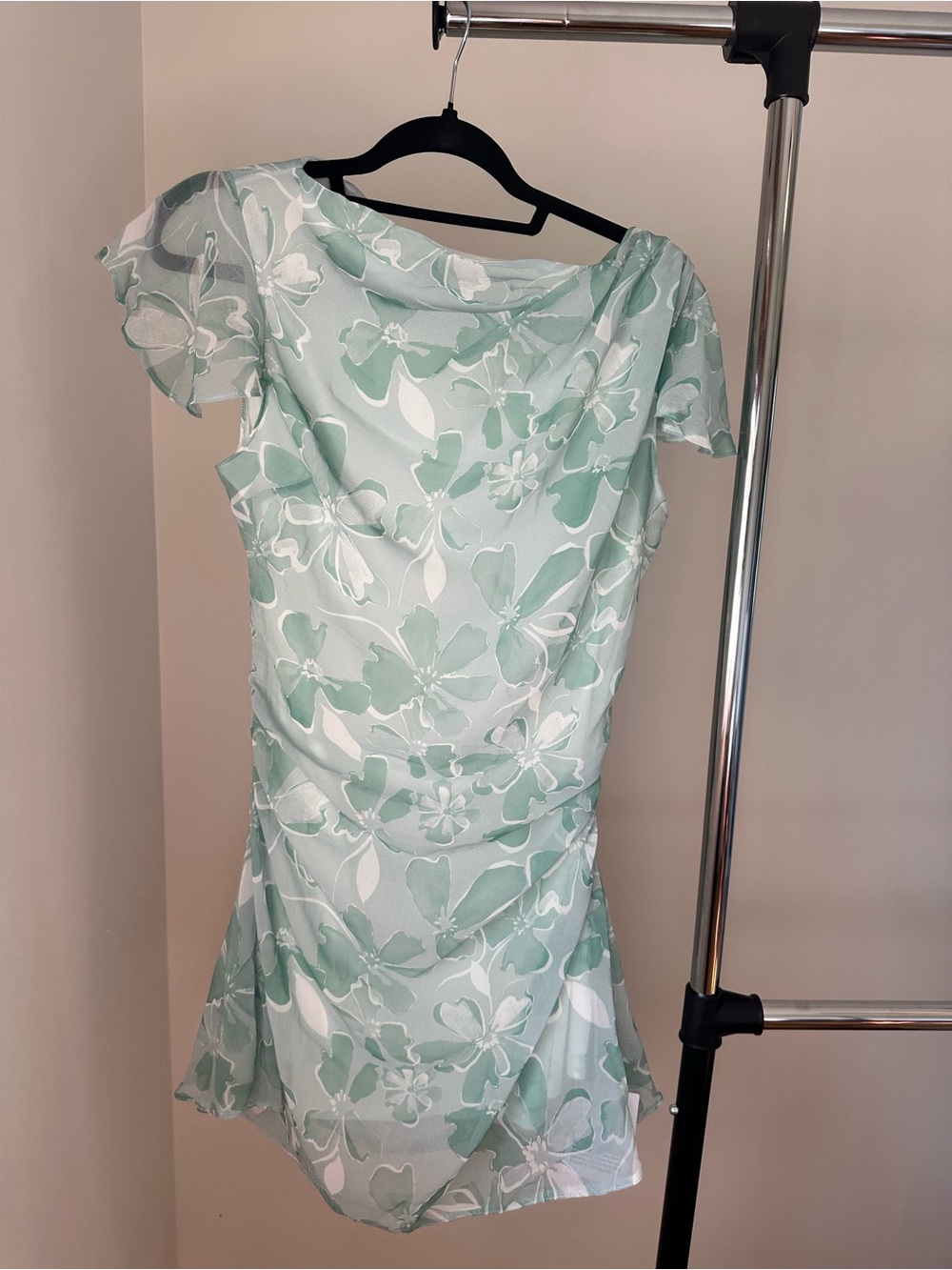 ASOS Mint Green Floral Mini Dress